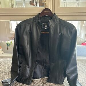 Black leather jacket